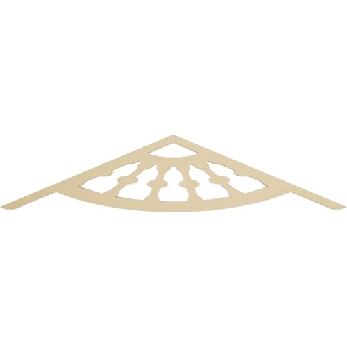 Ekena Millwork GPP036X008X100CWW Classic Wagon Wheel Architectural Grade PVC Gable Pediments, 36"W x 7 1/2"H x 1"P (5/12) Pitch