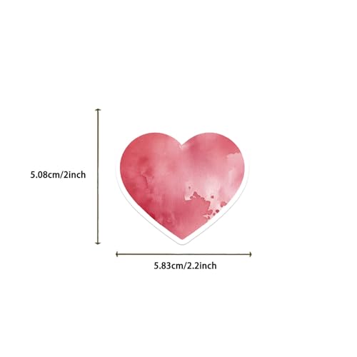50pcs Love Heart Stickers for Teens Adults Kids Vinyl Waterproof Colorful Heart Decorative Stickers for Water Bottle, Laptop, Scrapbook, Journaling Supplies for Valentine's Day (HeartShaped)