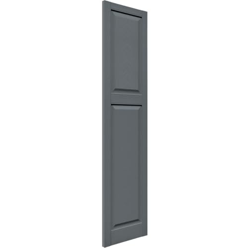 14.75 in. W x 67 in. H Builders Edge, Cottage Style, Raised Panel Shutters, Includes Matching Installation Spikes (Per Pair), 419 - Storm Cloud by Builders Edge - Image 3