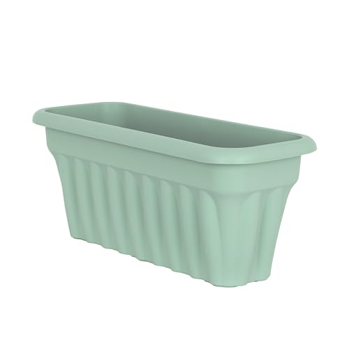 Muddy Hands 60cm Long Green Trough Plant Pot Large Plastic Planter Outdoor Garden Vegetable Herb Flower Box
