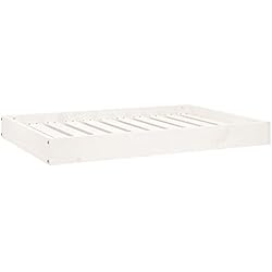 vidaXL Cama para Perros Madera Maciza de Pino Blanco 91,5x64x9 cm Mascotas