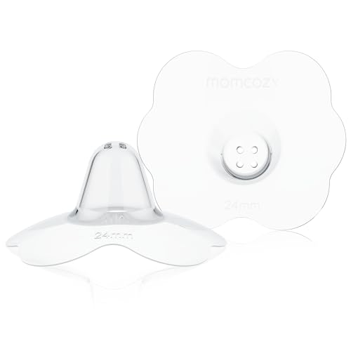 Image of Momcozy Nipple Shield, Floral Contact Nipple Shield for Breastfeeding Moms with Flat or Inverted Nipples, Made Without BPA/BPS, 24mm, 1 Pair