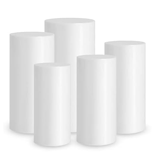 TOCAVE Metal Cylinder Pedestal Stand for Parties, Wedding Birthday Party Stands for Decor Pedestal Backdrop Stand Columns Display Case Round Decoration Stackable Storage And Strong Stability,White,C