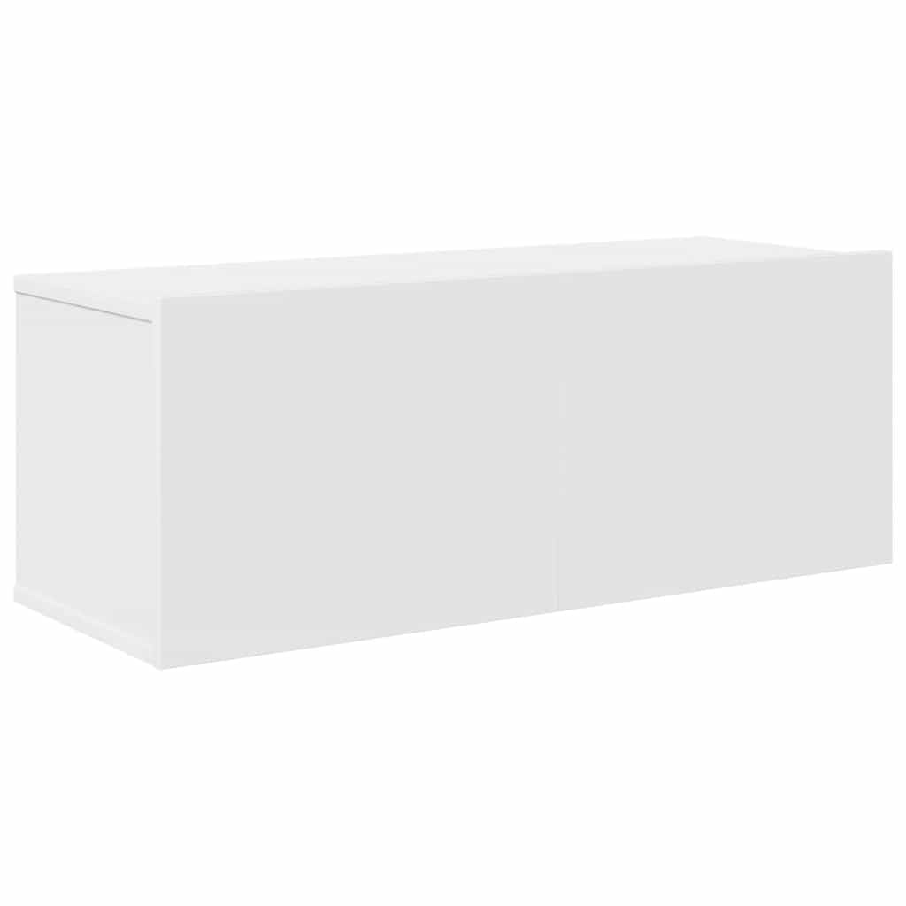 7-TLG. TV-Schrank-Set, Weiß Holzwerkstoff, Wandmontage, Modernes Media-Center für Wohnzimmer, Schlafzimmer, Robustes Entertainment-Center mit Stauraum