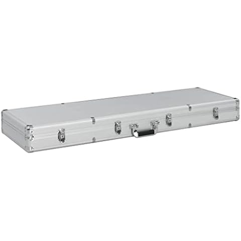 vidaXL Waffenkoffer Gewehrkoffer Universalkoffer Flintenkoffer Pistolenkoffer Bogenkoffer Alukoffer Jagdkoffer Silbern 118x38x12cm Aluminium Cover