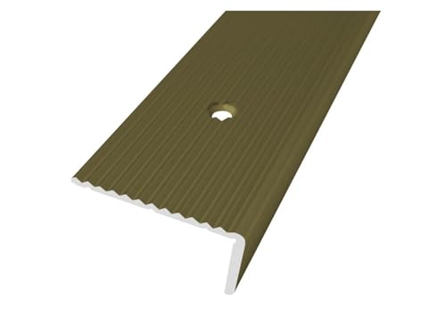 Anodised Aluminium Anti Non Slip Stair Edge Nosing -Trim- 40 x 20mm lengt 900mm (2.95FT) Silver Gold CHAPMAGNE (35.41in x 1.57in x 0.78in) IP40 TMW Profiles (Champagne)