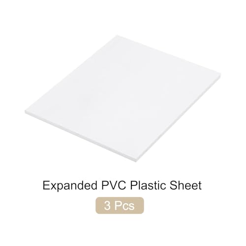 Image of Expanded PVC Plastic Sheet 1 /4 inch Thick, 8 inchx10 inch Lightweight Rigid Foam Sheet, [for Crafts Signage Displays Digital Screen Printing] - White / 3 Pcs