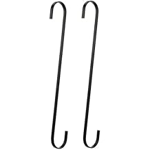 Extra Large S Shaped Hooks 16 inch,Heavy Duty Long S Hooks for Hanging Plant Extension Hooks for Utensils,Closet,Indoor Outdoor UsesBlack 2 Pcs