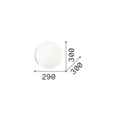 Ideallux Applique Ideal Lux Mapa, Ø 30 Cm, E27, Bianco, Vetro, Sfera - 2