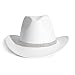 Gossifan Western Cowboy Hat for Men Women Fashion Fedora Hat with Bling Diamond Buckle Belt-White with Rhinestone