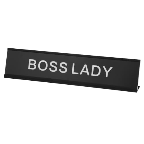 Plaque de Bureau BOSS LADY PATIKIL en Aluminium Noir et Blanc