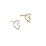 Tiny Heart Nose Stud L Shaped Piercing Jewelry 22 gauge Gold Filled Sterling Silver Handmade