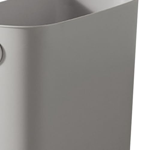 Image of Small Trash Can PP TPR Plastic Wastebasket Slim Open Top Garbage Container Bin for Bathroom Office Bedroom Kitchen (Warm Gray)