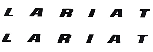 Image of 2Pc Lariat Side Fender Emblems Letter Lariat Badge Nameplate 3D Logo Fit for 150 250 350 Truck Pickup (Matte Black)