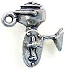 Sterling Silver 3-D Fly Casting Fishing Reel Charm for Jewelry Making Bracelet Necklace DIY Crafts