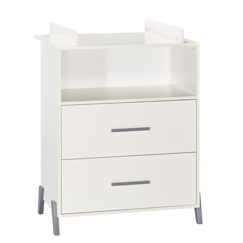 BabyPrice Commode à Langer sur Pieds en Bois Blanc