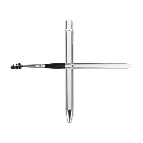 TOVINANNA Aplicador de Cepillo para Pestañas y Cejas 2piezas Diseño Portátil de Aluminio en Color Plata para Maquillaje Profesional y Rizado Eficaz