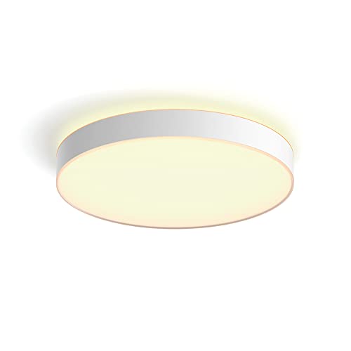 Philips Hue – Lámpara inteligente, Hue Enrave XL, Lámpara de Techo LED Inteligente, Luz Blanca de Cálida a Fría, Compatible con Alexa y Google Home, Color Blanco