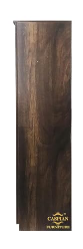 Image of CASPIAN Engineered Wood 2 Door Wardrobe (Black Wenge) | Pre-Assembled Furniture | Cupboard /Almirah for Bedroom Clothes Storage Organizer with 6 Shelves and Key Lock