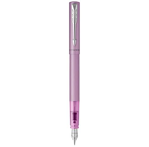 Parker stylo plume Vector XL | Laque lilas métallisée sur laiton | Plume moyenne avec recharge d’encre bleue | Coffret cadeau