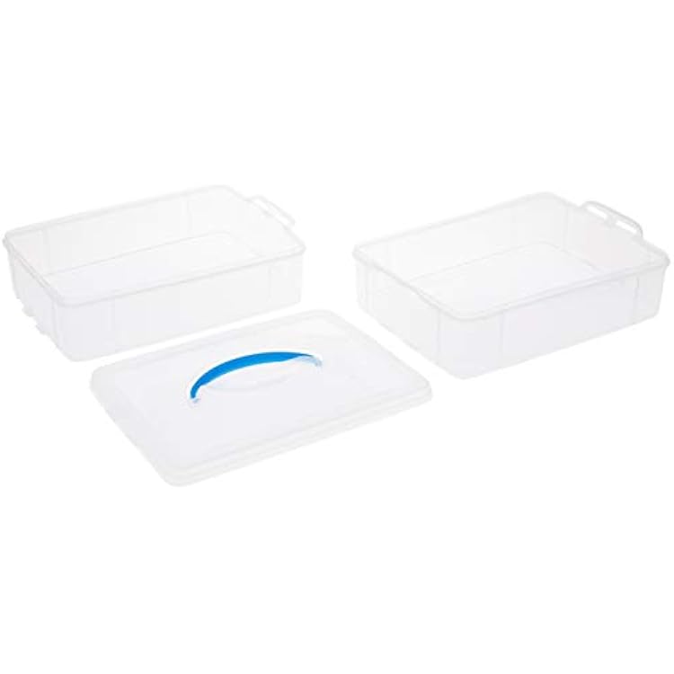 Snapware Snap 'N Stack Portable Storage Bin for Tools and Craft Storage, 14.1 x 10.5-Inch Clear BPA-Free Container, Tool Box with Stackable Trays, Microwave, Freezer and Dishwasher Safe