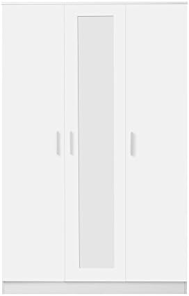 Reflect - 3 Door Mirrored Wardrobe in Gloss White/Matt White