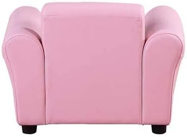 HOMCOM Toddler Chair Single Seater Kids Sofa Set Children Couch Seating Game Chair Seat Armchair w/Free Footstool (Pink)