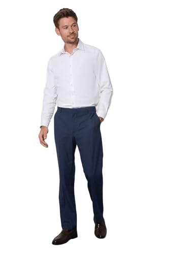 Image of Burton Navy Marl Tailored Fit Suit Trousers, 30R, Navy