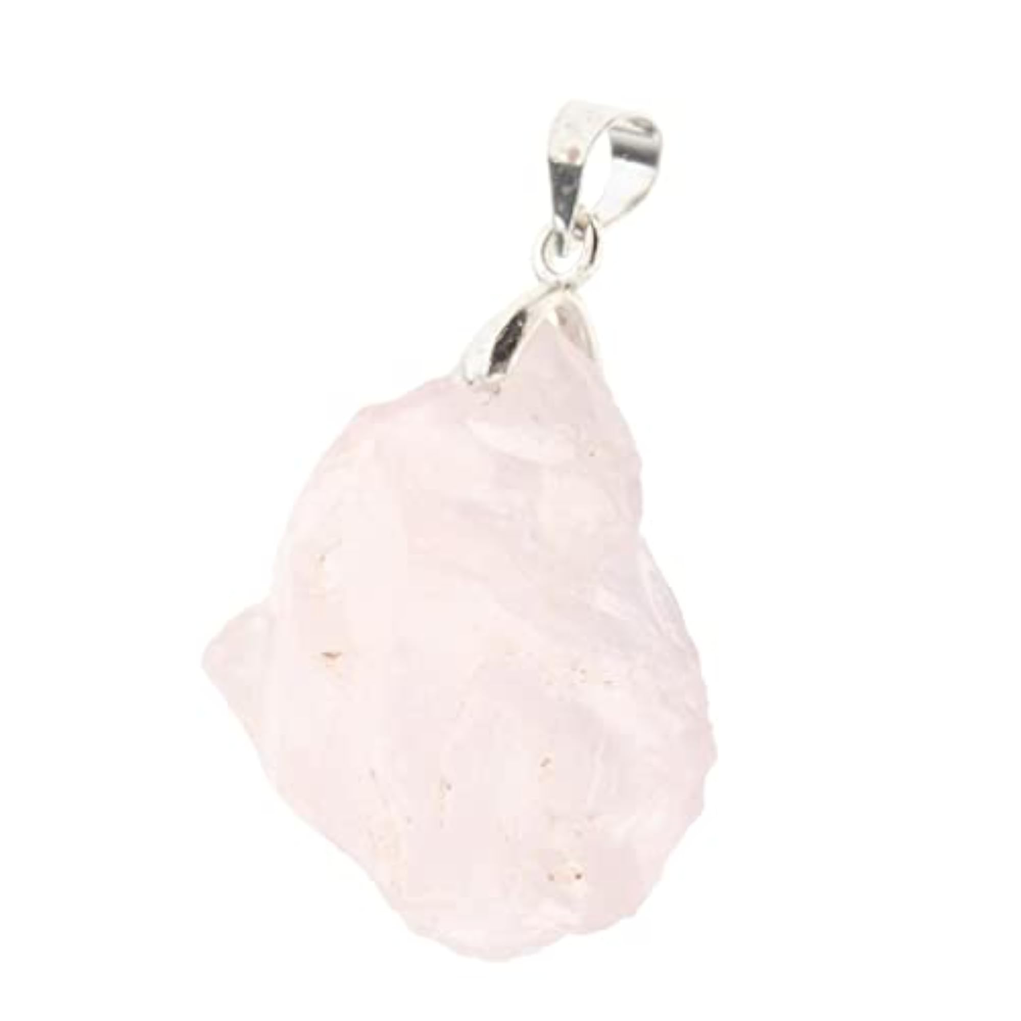 Natural Crystal Pendant Pink Quartz Gemstone Necklace