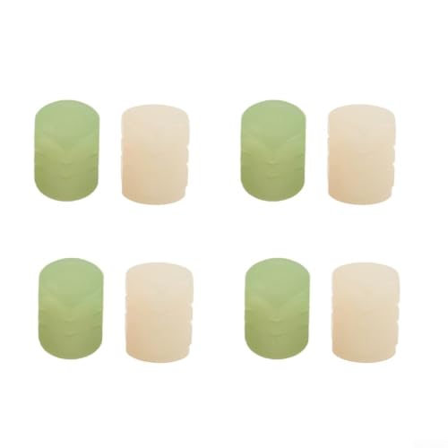 8 Tapas fluorescentes para válvulas de neumáticos protegen las válvulas de suciedad y agregan un estilo elegante a su vehículo (4 Amarillas + 4 Verdes) miniatura 4