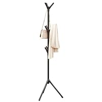 Unique Tree Shape Hat and Coat Rack Stand - Freestanding Indoor Storage for Hats & Clothes Stylish Black & White Design Perfect for Hallways & Bedrooms