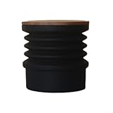 Glomc Für Wpm Kaffeemühle Einzeldosis für Hopper, Espresso-Blasreinigungswerkzeug mit Silikonkörper und Holzdeckel, schwarzer Trichter für Küche (Holzdeckel)