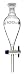 EISCO Squibb Separating Funnel, 100ml - 19/26 Plastic Stopper, PTFE Key Stopcock, Ungraduated - Borosilicate Glass