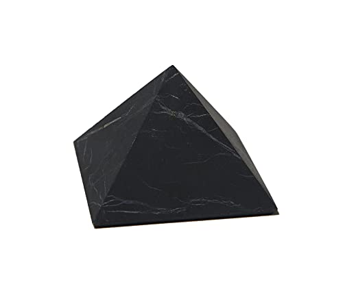 DOJA Barcelona | Pyramide Shungite 3 cm | Pierre Precieuse et Minéraux Russe | Fullerènes de Carbone | Pierre Puissante | Anti onde, Objet Scientifique, Fontaine Interieur, Lithotherapie Pierre Cover