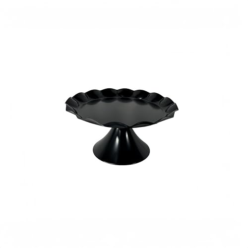 3 Pcs Metal Cake Stand Set, Scalloped Edge Cupcake Tray Dessert Display Platter, Decorative Serving Stand for Wedding, Birthday, Tea Party,Baby Show (Black) by CBBZJY - Used condition - Image 7