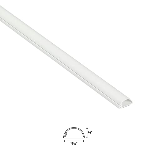 D-Line Cord Hider, Decorative Cable Cover Wall, Paintable Cord Concealer, Cable Raceway, Wire Covers For Cords, Hide Wires, Electrical Cable Management - 0.78In W X 0.39In H X 39In Length - White #TOP7