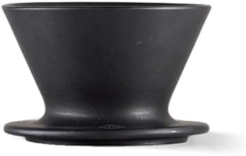 HMM Patio Coffee Dripper - Ceramic Pour Over Coffee Maker, Brews 1-2 Cups, Minimalist Aesthetic Design, Essential for Drip Coffee Lovers, SGS Certified - Black