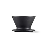 HMM Patio Coffee Dripper - Ceramic Pour Over Coffee Maker, Brews 1-2 Cups, Minimalist Aesthetic Design, Essential for Drip Coffee Lovers, SGS Certified - Black