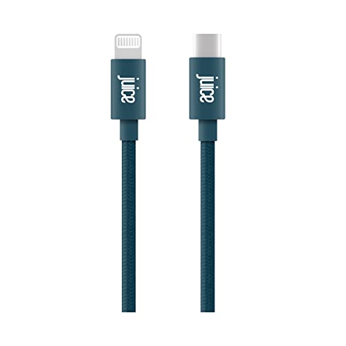 Juice USB Type C - Apple Lightning, 2m Braided Charger and Sync Cable for Apple iPhone 13, 13 Pro, 12, 12 Mini, SE, 11, XS, XR, X, 8, 7, 6, 5, iPads, Airpods Pro - Navy
