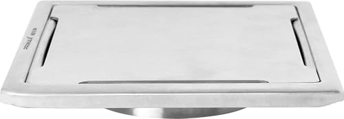 Image of Plantex (Primax) 304 Grade Stainless Steel Bathroom 6x6 Inches Square Floor Drain /Bathroom Jali for Drain /Bathroom Floor Drainer for Bathroom /Kitchen /Balcony (Matt)