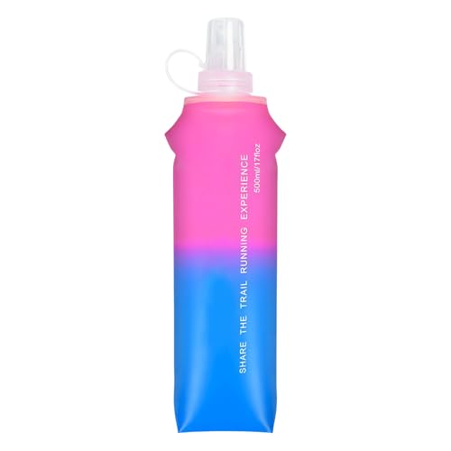 Flash suave para correr: 500 ml de botella de agua TPU, compresor deportivo | Flash plegable con tapa segura, se adapta a paquetes de hidratación para correr, senderismo, escalada