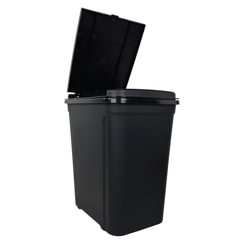 Caneca de basura para cocina, 7.6 galones, plástico, tapa táctil negra