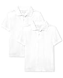 The Children's Place boys Short Sleeve Pique Polo Shirt, White 2 Pack, X-Small US