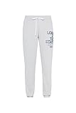 soccx hose im cargo-stil seitliche Einschubtaschen SOCCX Damen Sweathose mit Glitter Print Grey Melange Xxl