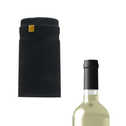 Jelinek Cork Shrink Caps for Wine Bottles - Matte Black 50 Count - 31 x 60 mm