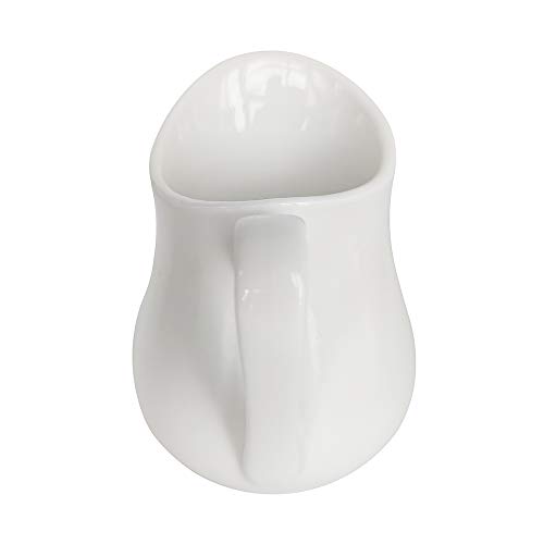 Sizikato Classic Pure White Ceramic Creamer With Handle, 8 Oz Coffee Milk Creamer Pitcher. #TOP2