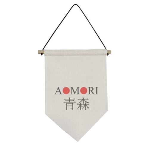 Drapeau japonais en toile no/no Aomori, suspension murale haut de gamme