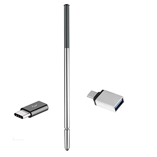 Biu-Boom Eingabestift für LG Stylo 5 / Q720 / Q720MS / Q720PS / Q720CS / LCD-Touchscreen-Eingabestift + USB-C-auf-USB-Adapter Silber Cover