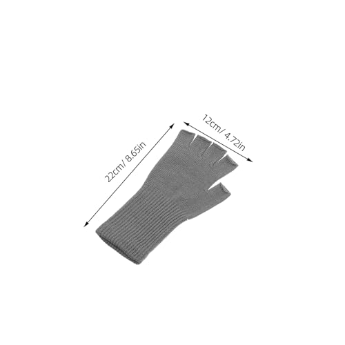 Guantes de medio dedo para usar el móvil en invierno, pack de 4 pares de punto elástico 2
