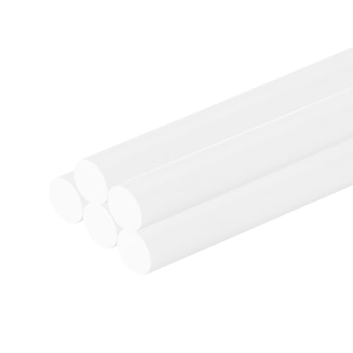 Image of uxcell 5 Pcs White Plastic Rods 6 x 250mm ABS Styrene Round Stick Round Solid Bar DIY Model for DIY Toys Building Making Architectural Model Making